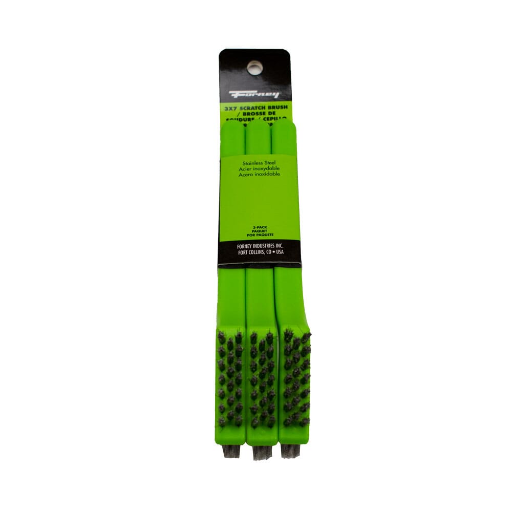 Scratch Brush with Plastic Handle, Nylon, 3 x 7 Rows, 3-Pack