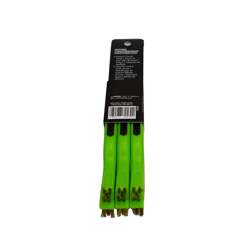 Scratch Brush with Plastic Handle, Brass, 3 x 7 Rows, 3-Pack
