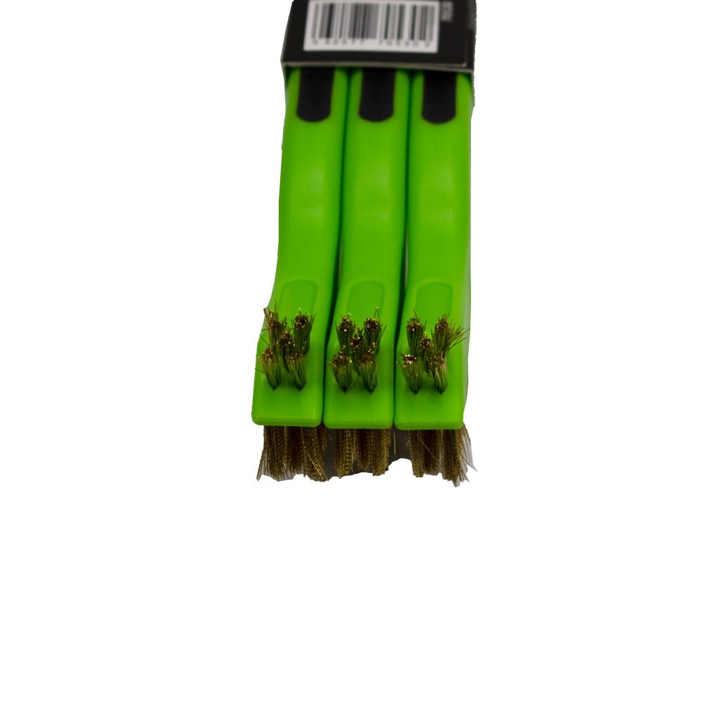 Scratch Brush with Plastic Handle, Brass, 3 x 7 Rows, 3-Pack