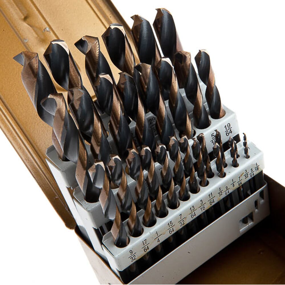 29-Piece High Speed Steel (HSS), Black and Gold Drill Bit Set