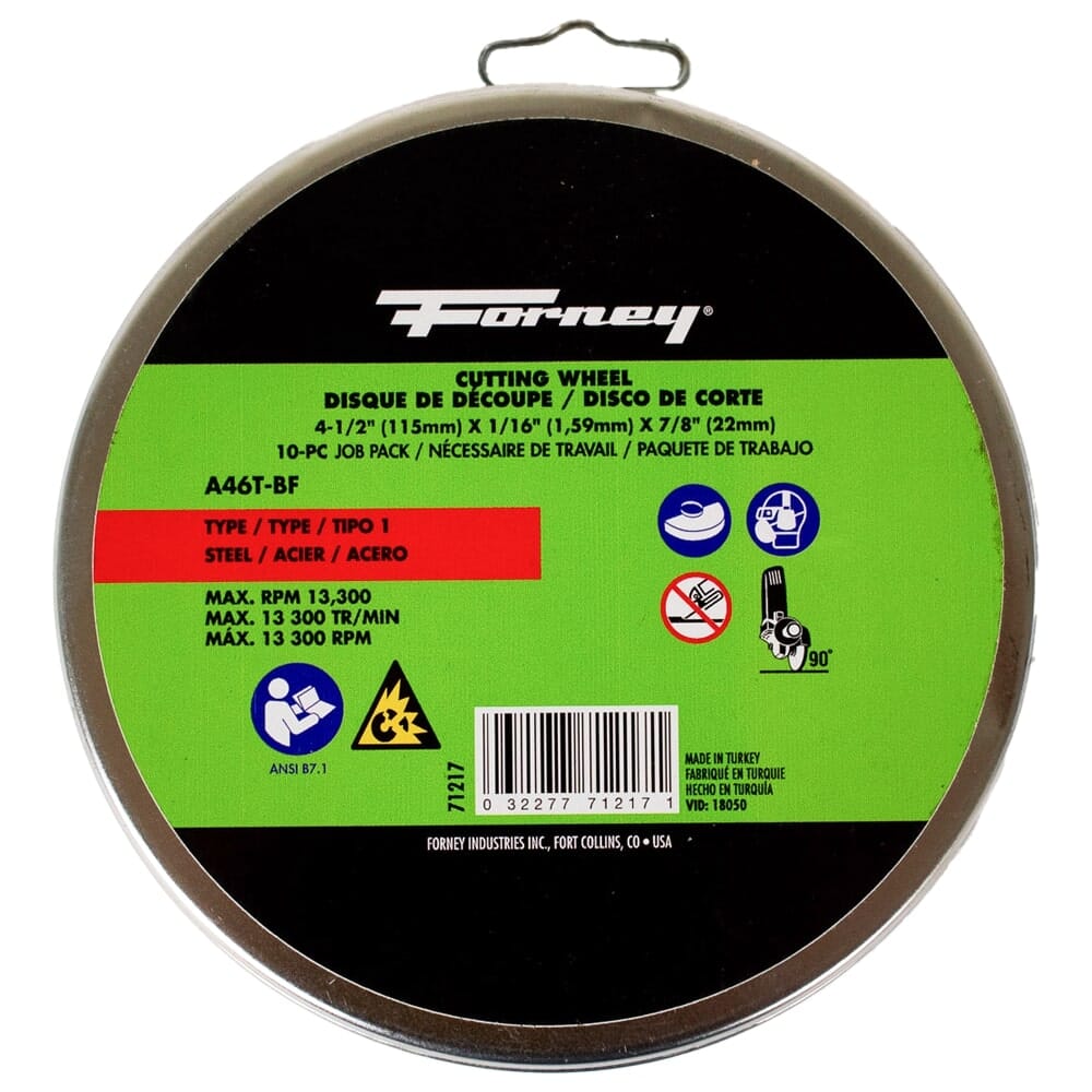 Forney 10-Pack 4-1/2 Inch Metal Cut-Off Wheels