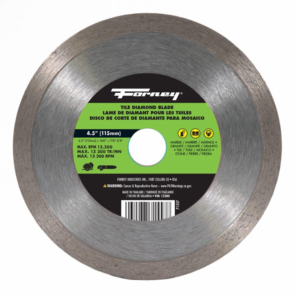 Diamond Tile Cutting Blade, 4-1/2 in