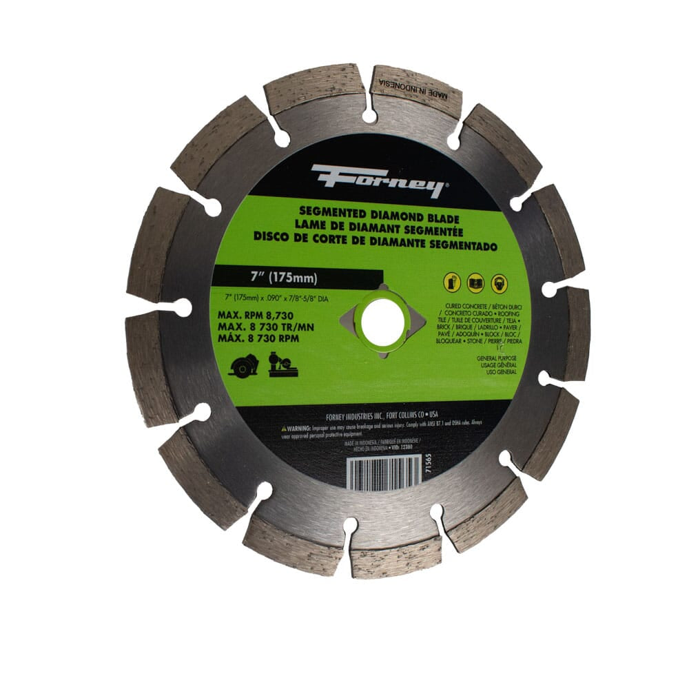 Diamond Cut-Off Blade, Segmented, 7 in
