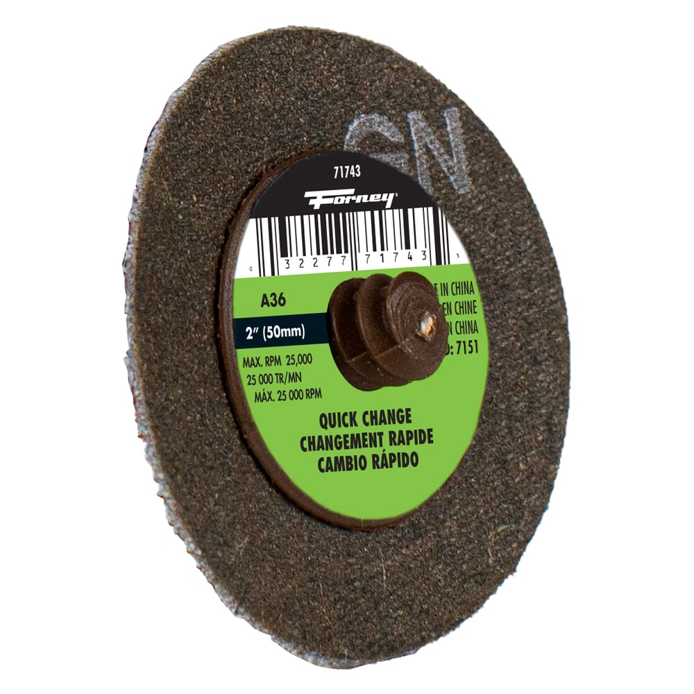 Quick Change Sanding Disc, 36 Grit, 2 in (5-pack of Forney®  71743)