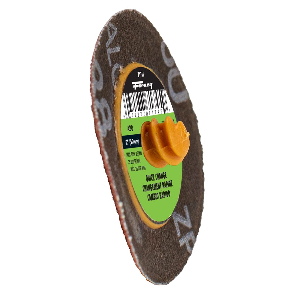 Quick Change Sanding Disc, 80 Grit, 2 in (5-pack of Forney®  71745)