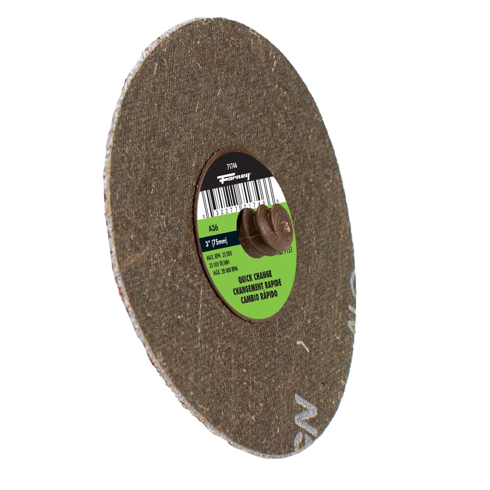 Quick Change Sanding Disc, 36 Grit, 3 in (5-pack of Forney®  71746)