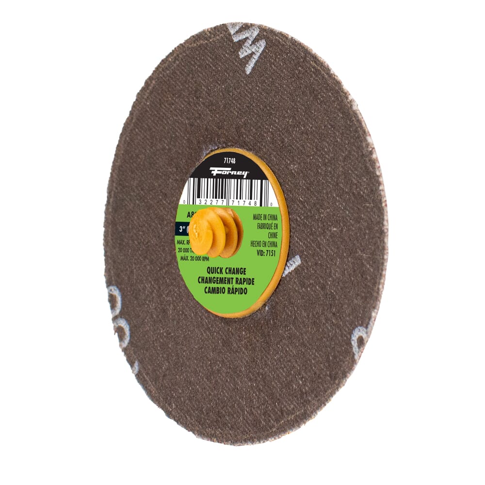 Quick Change Sanding Disc, 80 Grit, 3 in (5-pack of Forney®  71748)