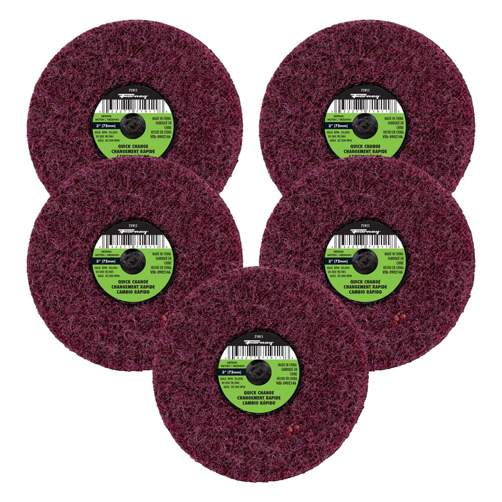 Quick Change Surface Prep Pad, Medium Grit, 3 in (5-Pack of Forney®  71911)