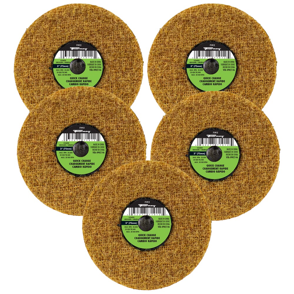 Quick Change Surface Prep Pad, Coarse Grit, 3 in (5-Pack of Forney®  71912)