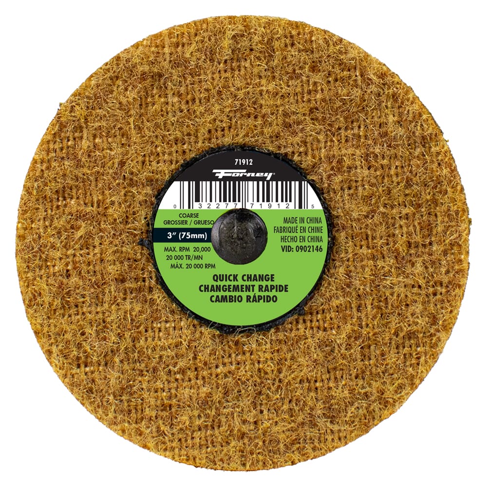 Quick Change Surface Prep Pad, Coarse Grit, 3 in (5-Pack of Forney®  71912)