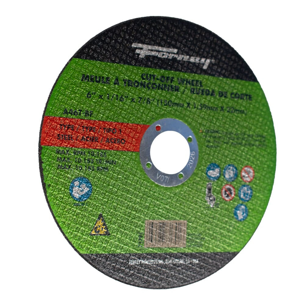 Cut-Off Wheel, Metal, Type 1, 6 in x 1/16 in x 7/8 in
