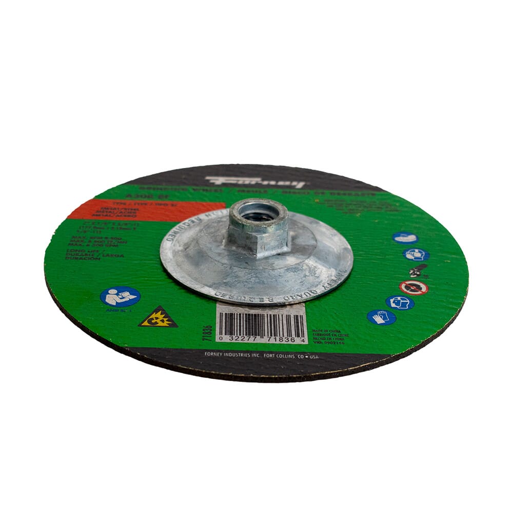 Grinding Wheel, Metal, Type 27, 7 in x 1/8 in x 5/8 in-11