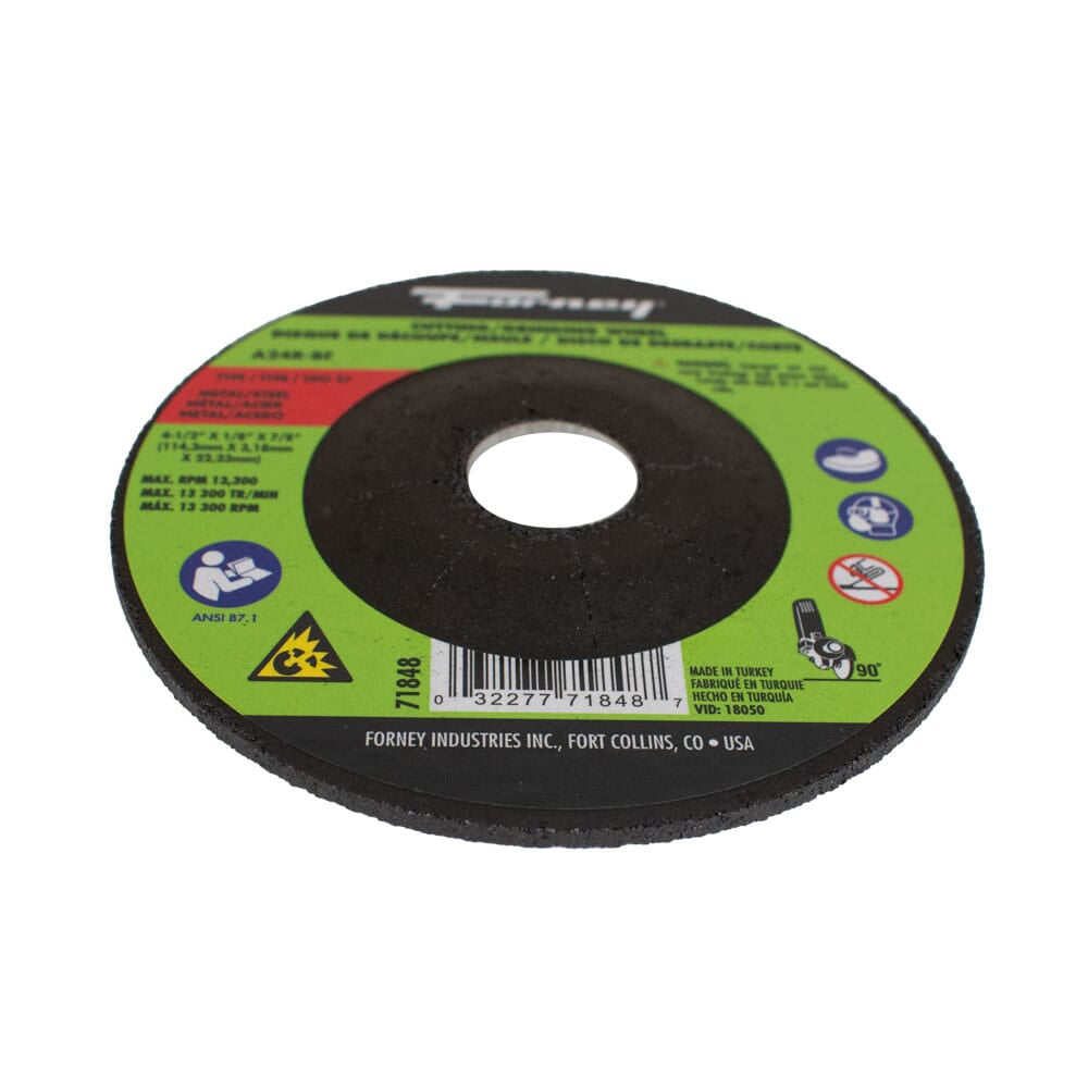 Cut-Off Wheel, Metal, Type 27, 4-1/2 in x 1/8 in x 7/8 in