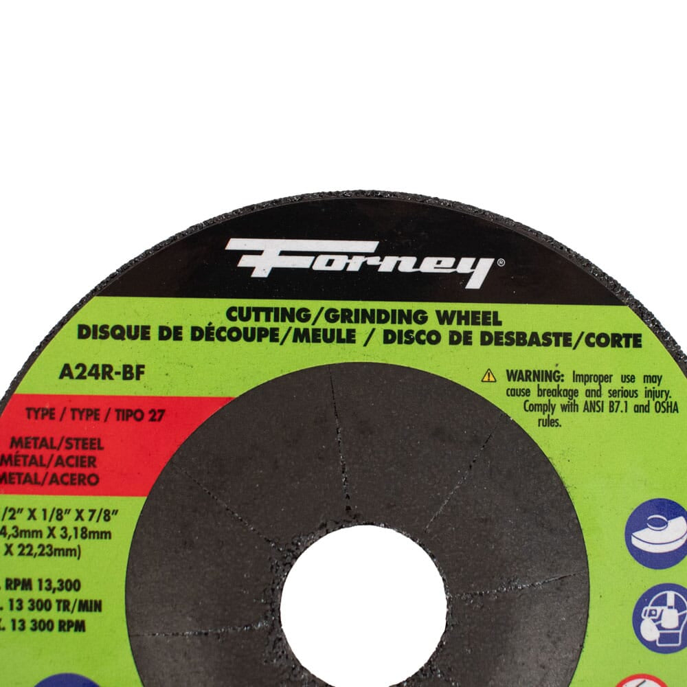 Cut-Off Wheel, Metal, Type 27, 4-1/2 in x 1/8 in x 7/8 in