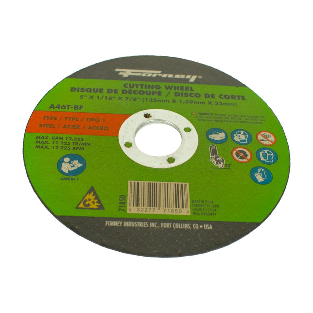 Cut-Off Wheel, Metal, Type 1, 5 in x 1/16 in x 7/8 in