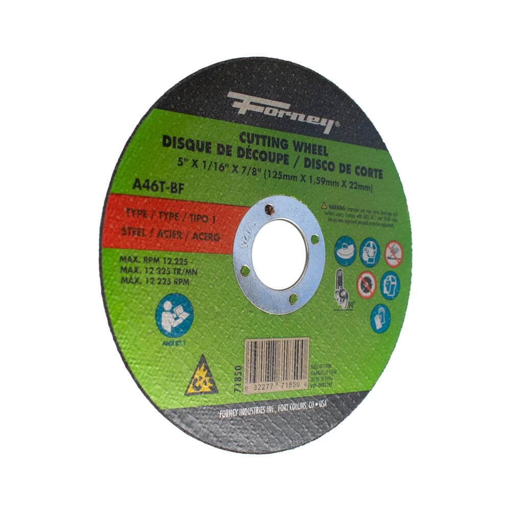 Cut-Off Wheel, Metal, Type 1, 5 in x 1/16 in x 7/8 in