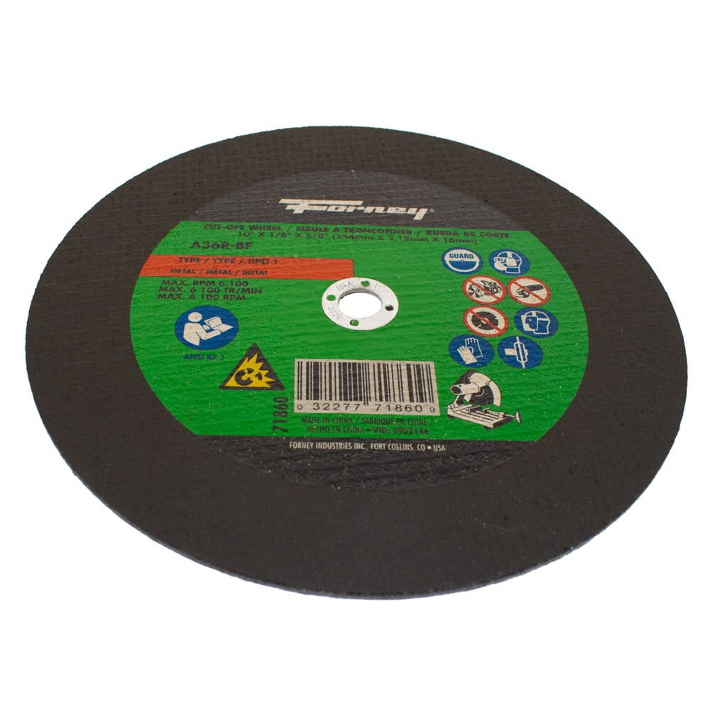 Cutting Wheel, Metal, Type 1, 10 in x 1/8 in x 5/8 in