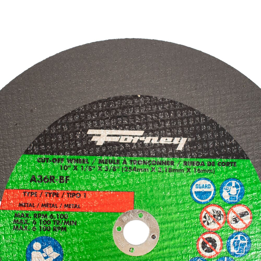 Cutting Wheel, Metal, Type 1, 10 in x 1/8 in x 5/8 in