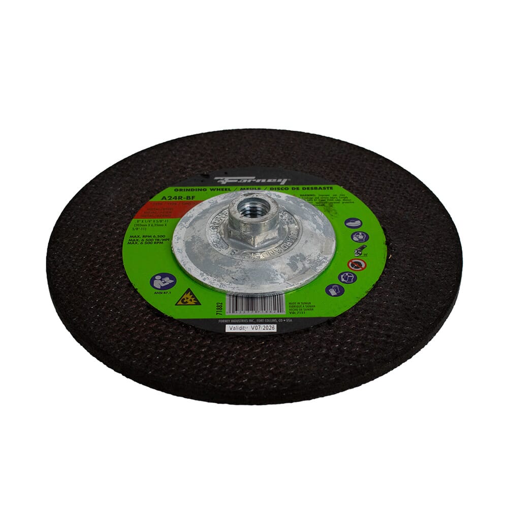 Grinding Wheel, Metal, Type 27, 8 in x 1/4 in x 5/8 in-11