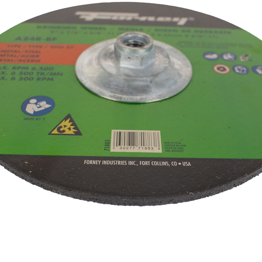 Grinding Wheel, Metal, Type 27, 9 in x 1/4 in x 5/8 in-11