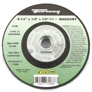Grinding Wheel, Masonry, Type 27, 4-1/2 in x 1/4 in x 5/8 in-11