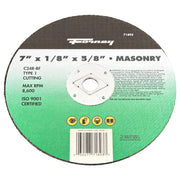 Cutting Wheel, Masonry, Type 1, 7 in x 1/8 in x 5/8 in