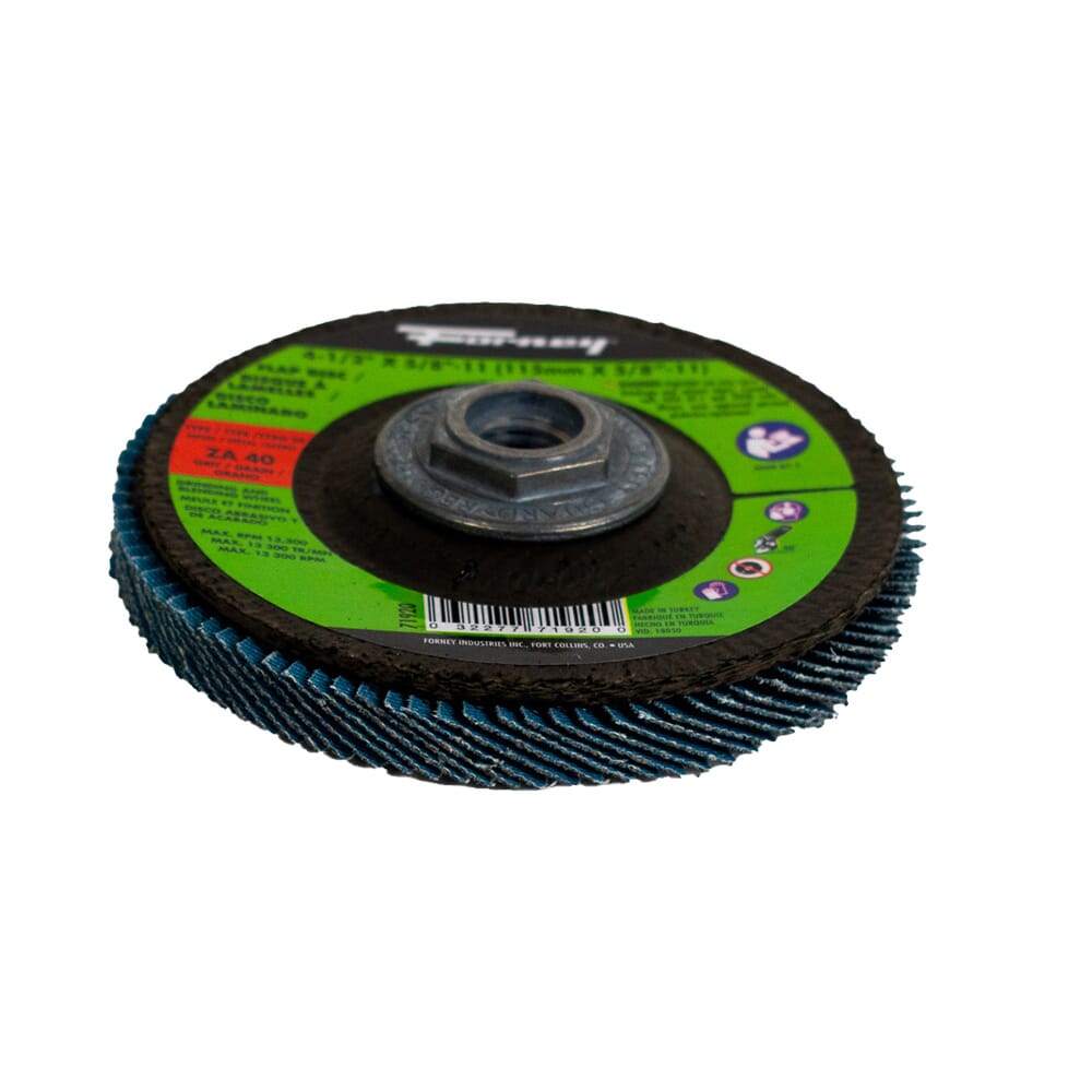 Flap Disc, High Density, Type 29, 4-1/2 in x 5/8 in-11, ZA40