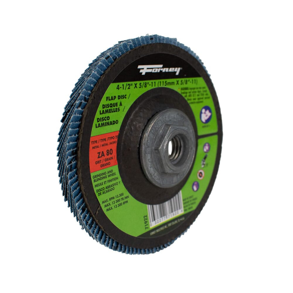 Flap Disc, High Density, Type 29, 4-1/2 in x 5/8 in-11, ZA80