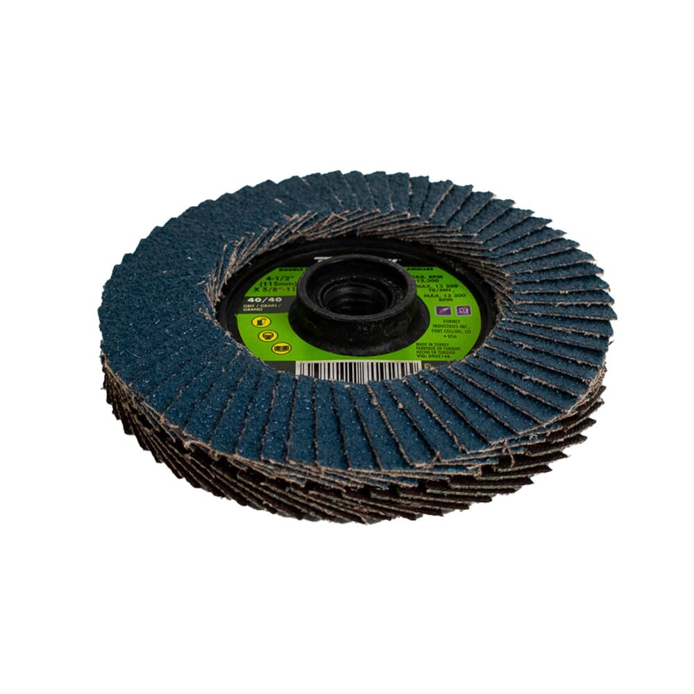 Double Sided Flap Disc, 40/40 Grits, 4-1/2 in