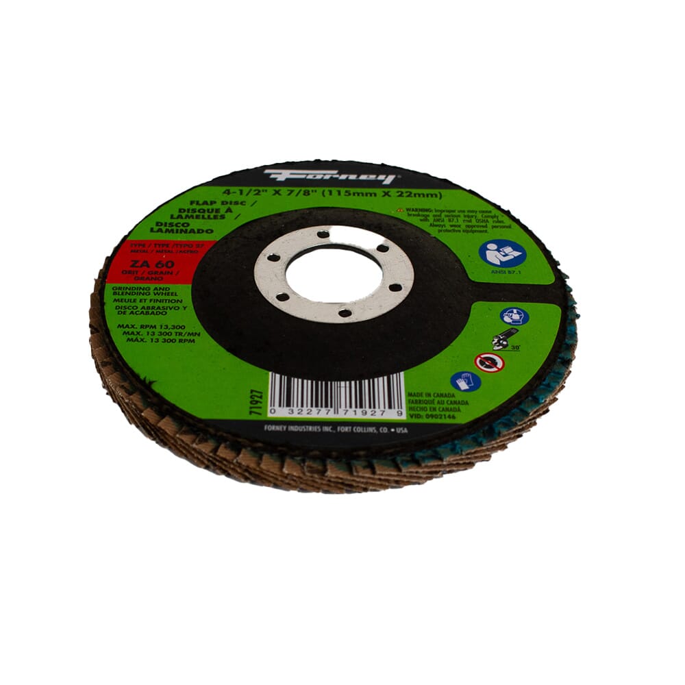 Flap Disc, Type 27, 4-1/2 in x 7/8 in, ZA60