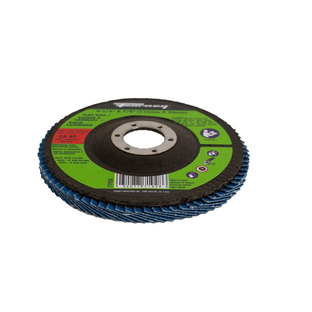 Flap Disc, Type 27, 4-1/2 in x 7/8 in, ZA80