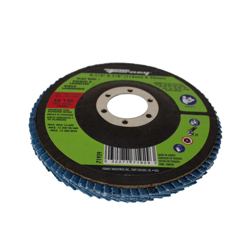 Flap Disc, Type 27, 4-1/2 in x 7/8 in, ZA120