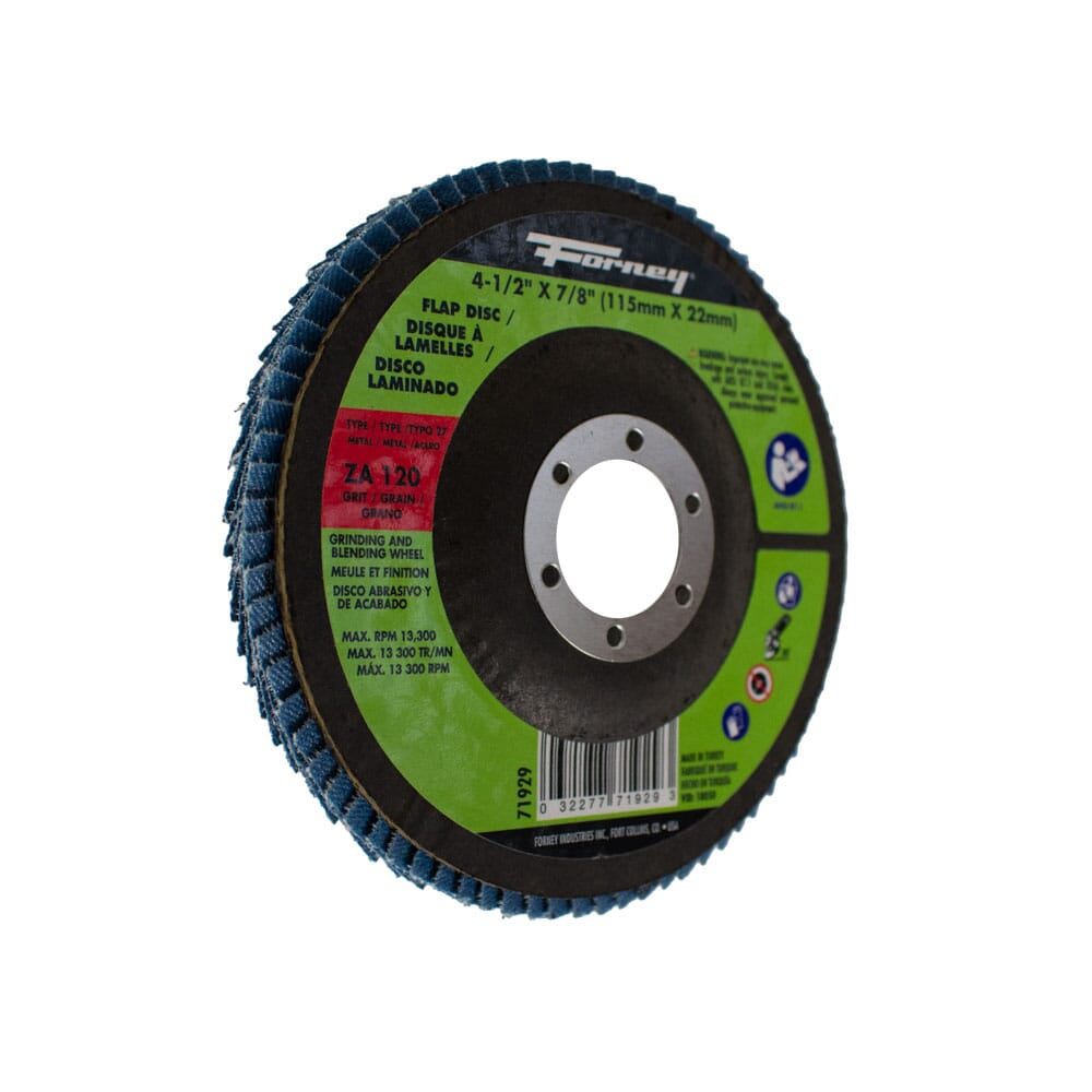 Flap Disc, Type 27, 4-1/2 in x 7/8 in, ZA120