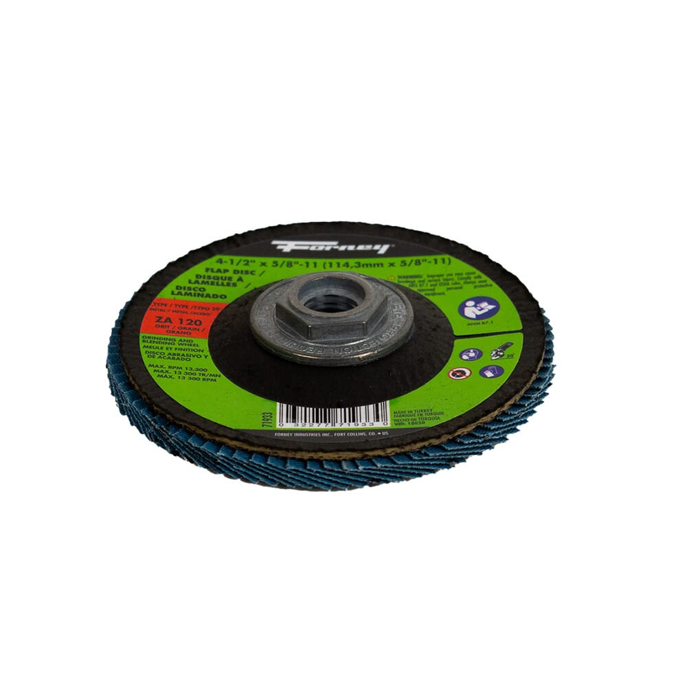 Flap Disc, Type 29, 4-1/2 in x 5/8 in-11, ZA120