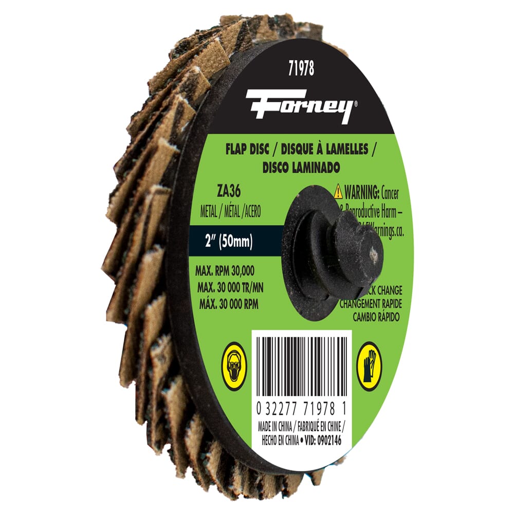 Quick Change Flap Disc, 36 Grit, 2 in