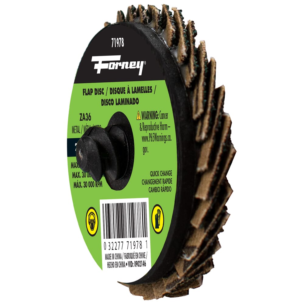 Quick Change Flap Disc, 36 Grit, 2 in