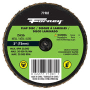 Quick Change Flap Disc, 36 Grit, 3 in