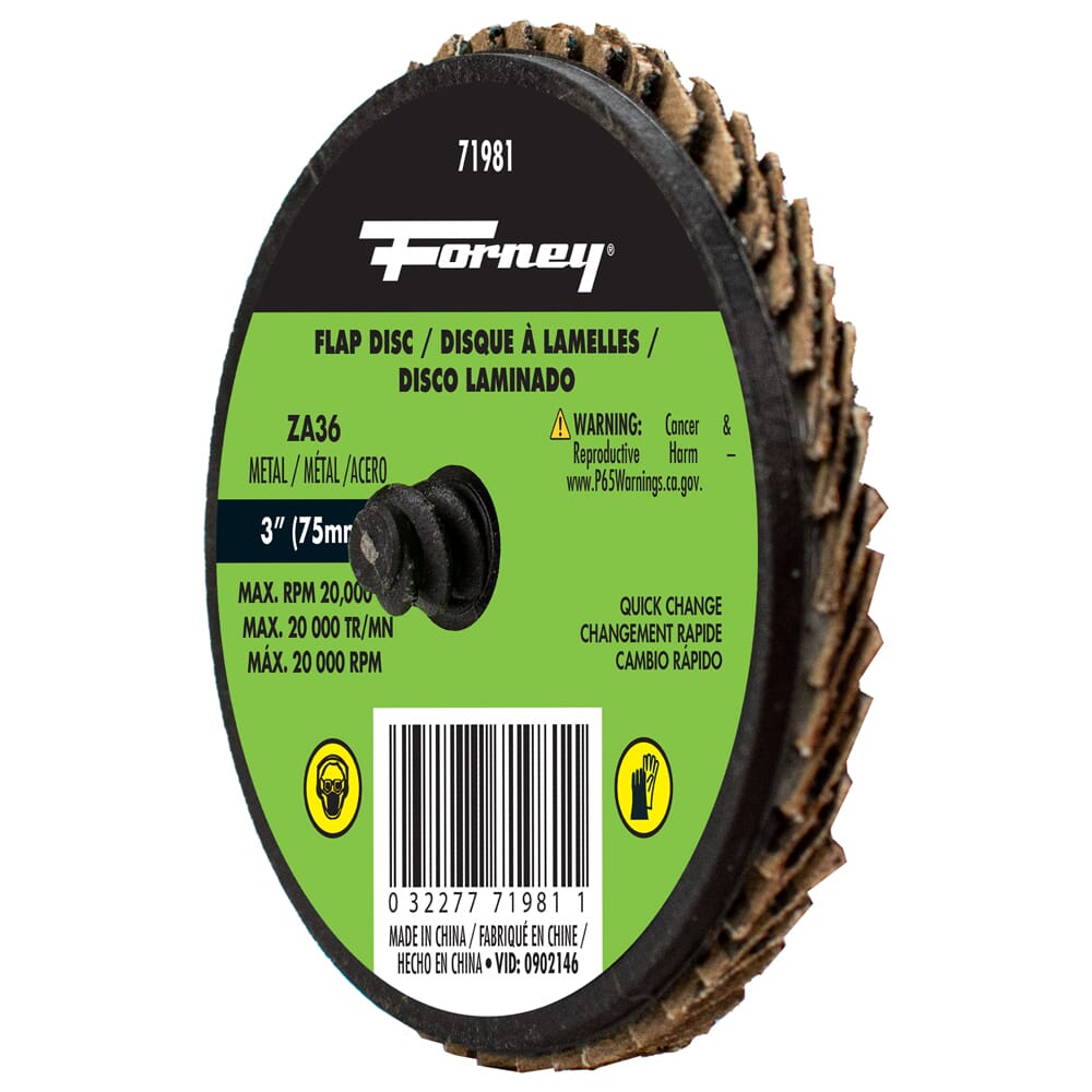Quick Change Flap Disc, 36 Grit, 3 in