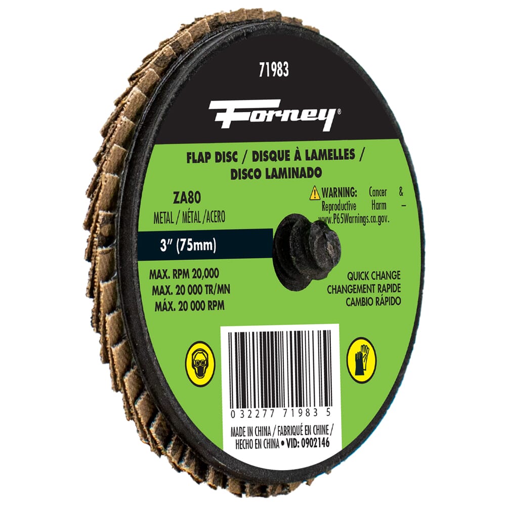 Quick Change Flap Disc, 80 Grit, 3 in