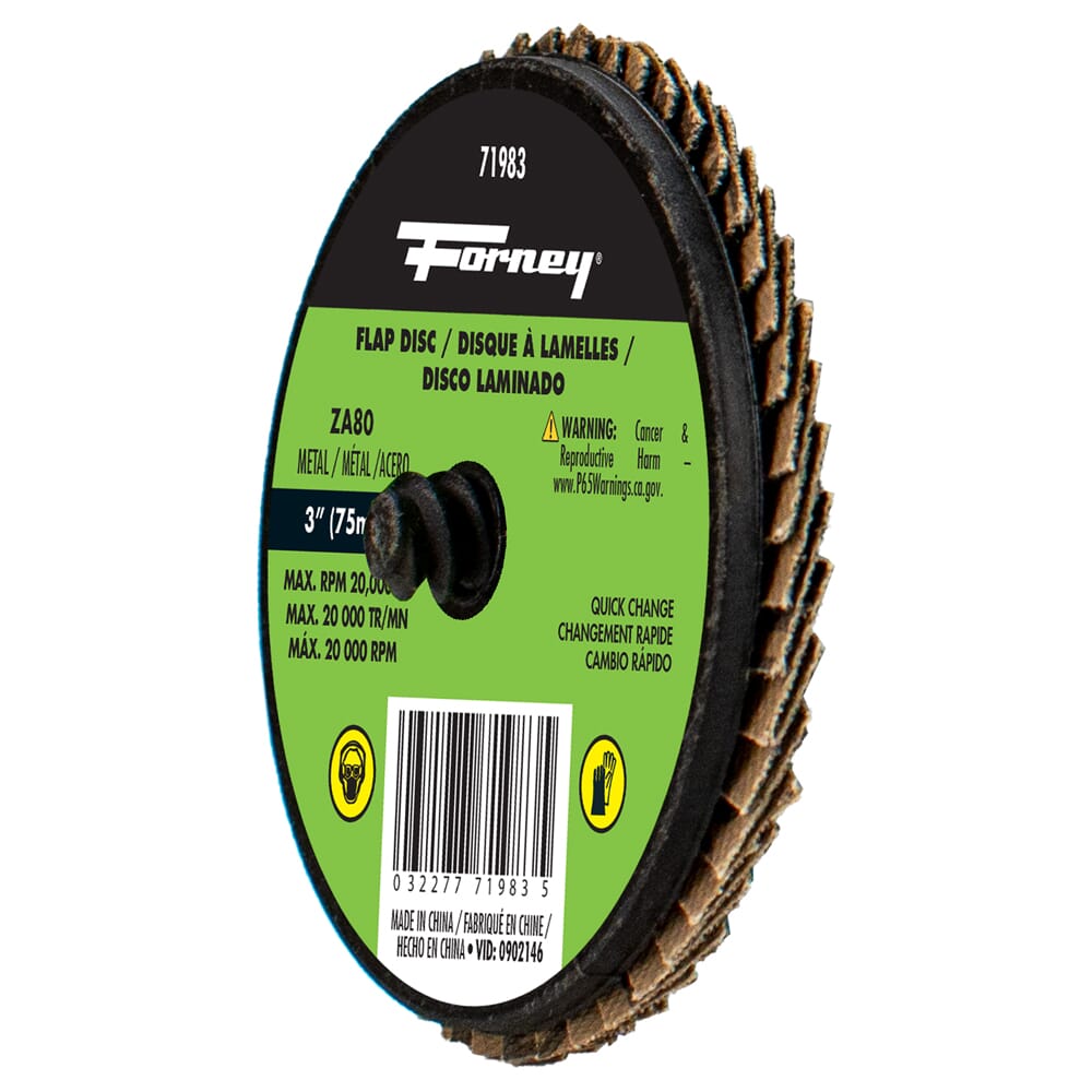 Quick Change Flap Disc, 80 Grit, 3 in