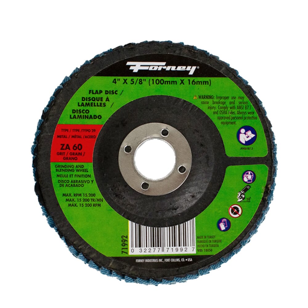 Flap Disc, Type 29, 4 in x 5/8 in, ZA60