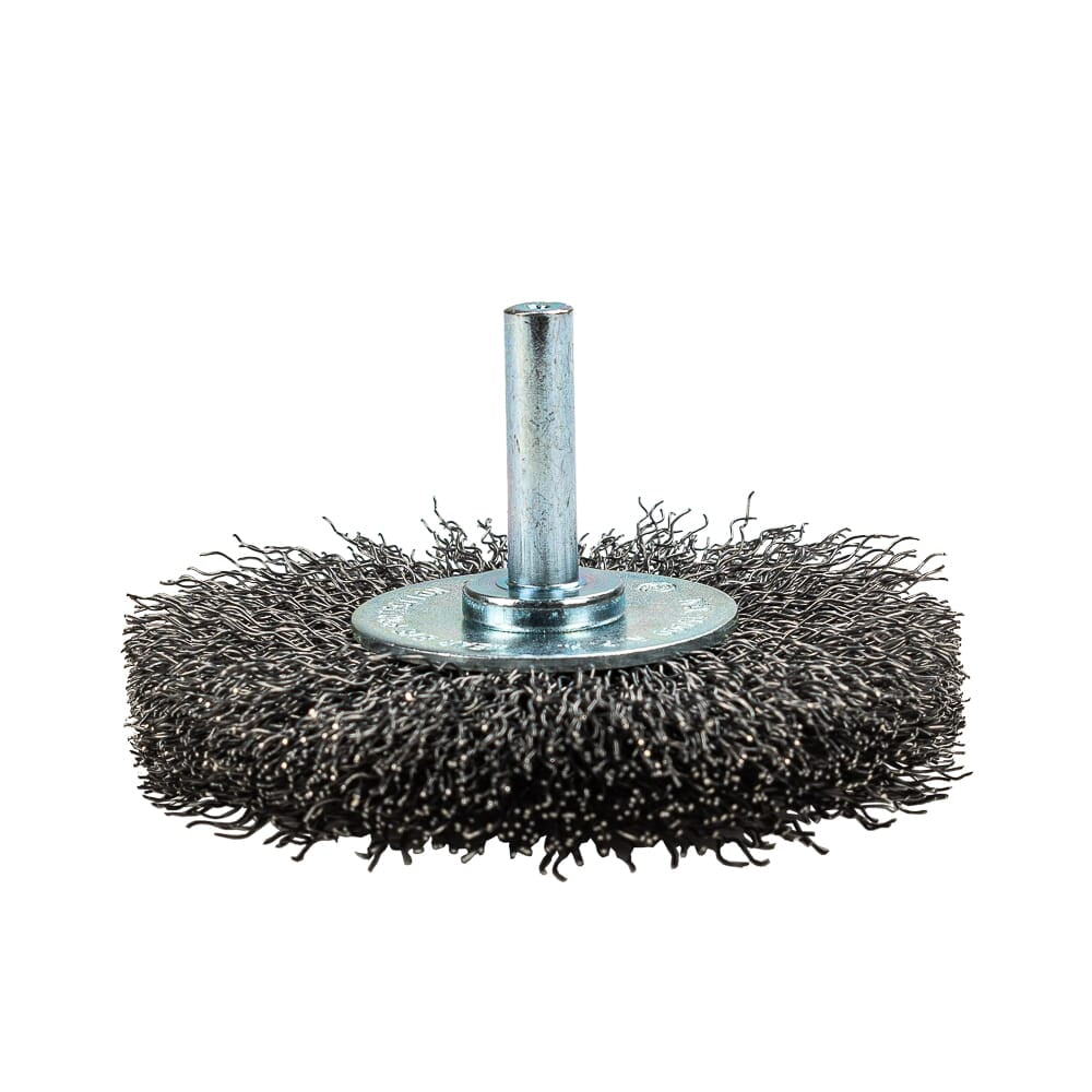 Command PRO Wire Wheel, Crimped, 3 in x .014 in x 1/4 in Shank, Bulk