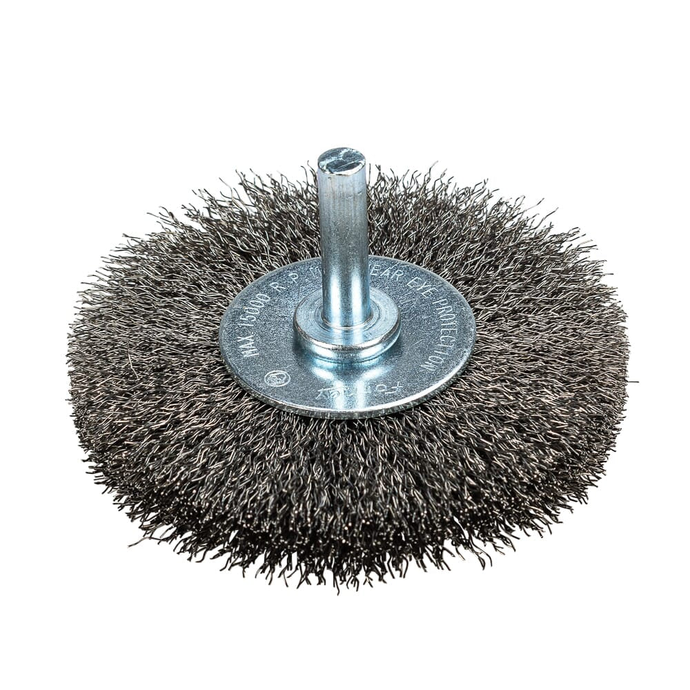 Command PRO Wire Wheel, Crimped, 3 in x .008 in x 1/4 in Shank, Bulk