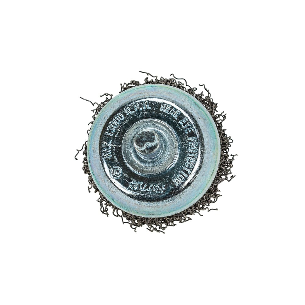 Command PRO Cup Brush Crimped, 1-1/2 in x .014 in x 1/4 in Shank, Bulk