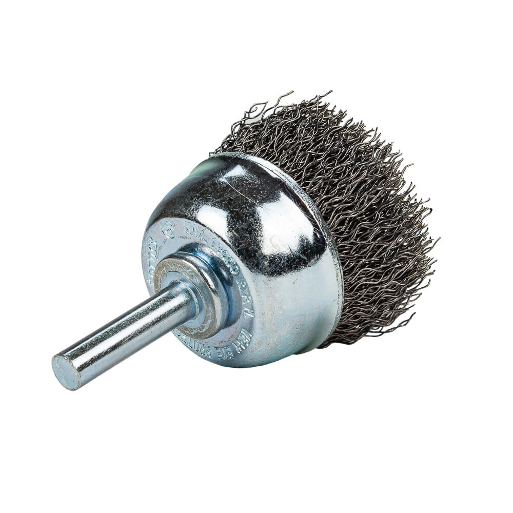 Command PRO Cup Brush Crimped, 1-1/2 in x .014 in x 1/4 in Shank, Bulk