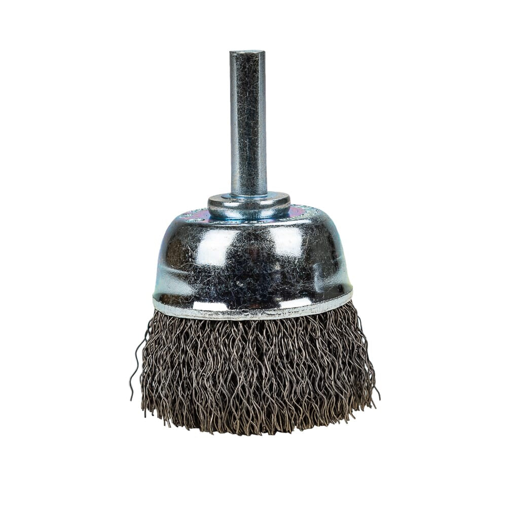 Command PRO Cup Brush Crimped, 1-1/2 in x .014 in x 1/4 in Shank, Bulk