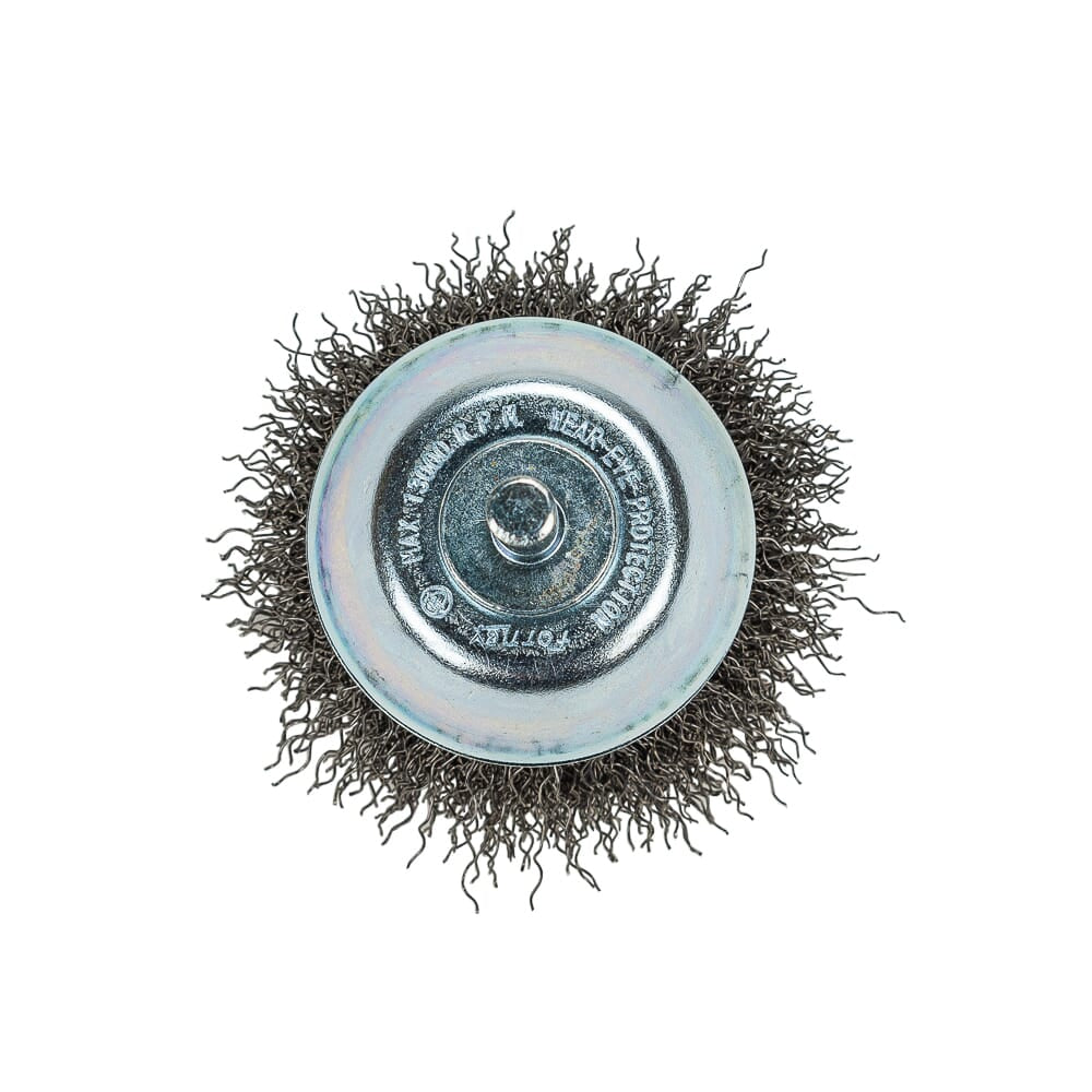 Command PRO Cup Brush Crimped, 2-1/2 in x .014 in x 1/4 in Shank, Bulk