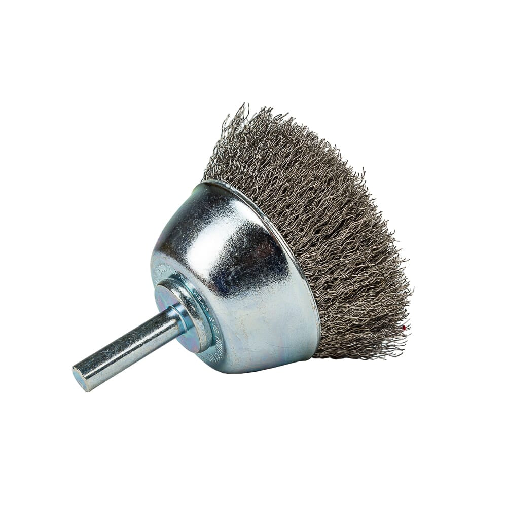 Command PRO Cup Brush Crimped, 2-1/2 in x .008 in x 1/4 in Shank, Bulk