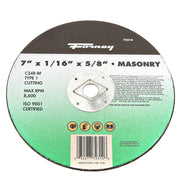 Cutting Wheel, Masonry, Type 1, 7 in x 1/16 in x 5/8 in