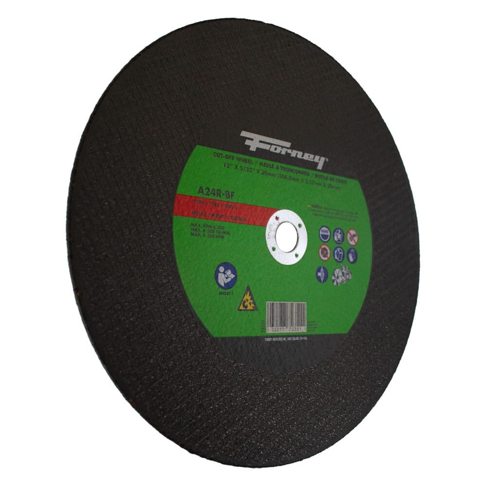 Cutting Wheel, Metal, Type 1, 12 in x 5/32 in x 20 mm